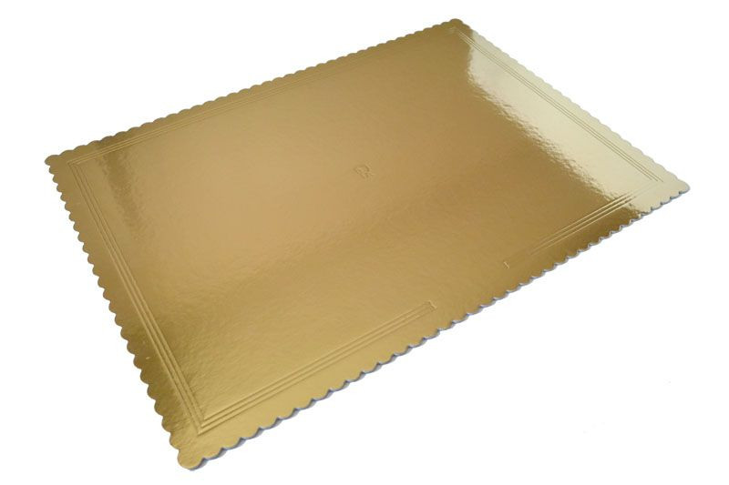 Platou auriu/negru patrat crestat din carton 35x35 cm 3CA23QUA3535N_BND