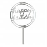Topper - Happy Birthday Cerc/Argintiu 14883 CSL
