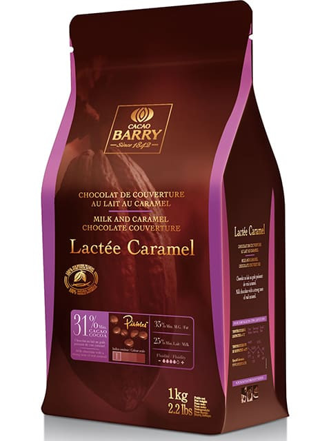Ciocolata Lactee caramel (cu lapte si caramel) 31,1% cacao 1 kg Cacao Barry
