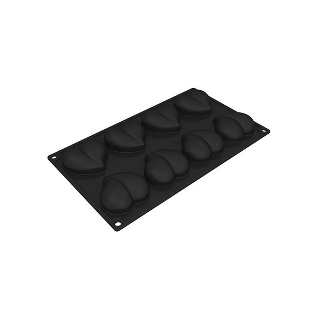 Forma silicon 3D Pavoflex HEART Fusto 300 x 175 mm - 8 cavitati 65 x 60 x h 21 mm Pavoni