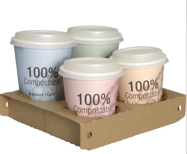 Suport din carton 17,4x19,8x3,7cm, maro, kraft, pentru 2-4 pahare