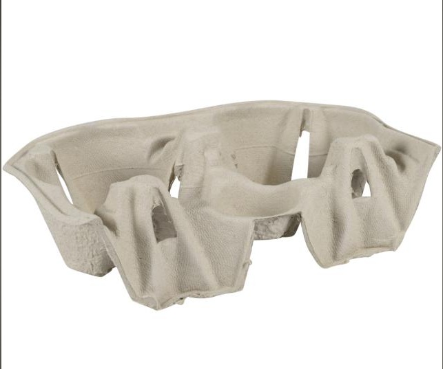 Suport pahare, 21,1x11,1x4,5cm, gri, kraft, pentru 2 pahare