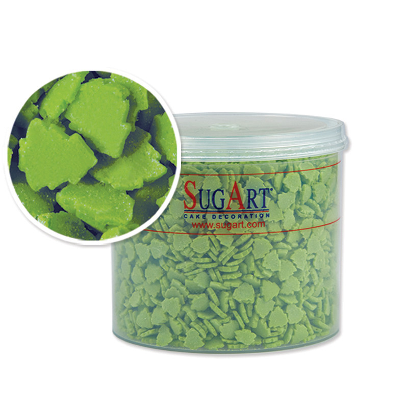 Decoratiuni din zahar bradut verde, 500 g, Sugart