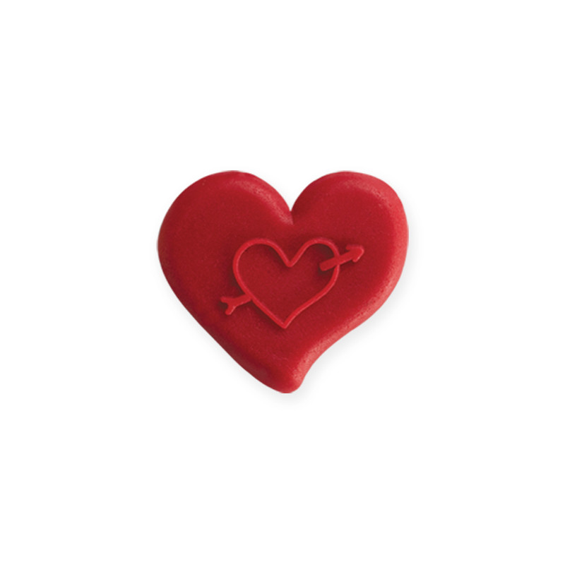 Decoratiuni din zahar inimi rosii, 30mm, 40buc, Sugart