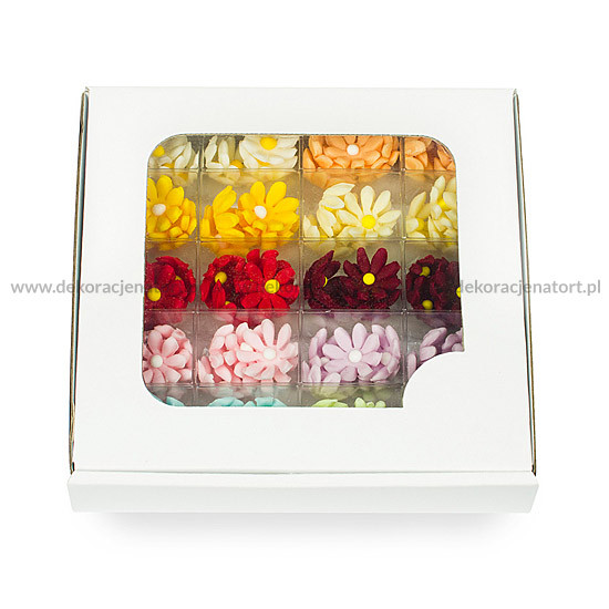 Decoratiuni din zahar margareta mica, multicolor culori, 050599PJT, set 40 buc