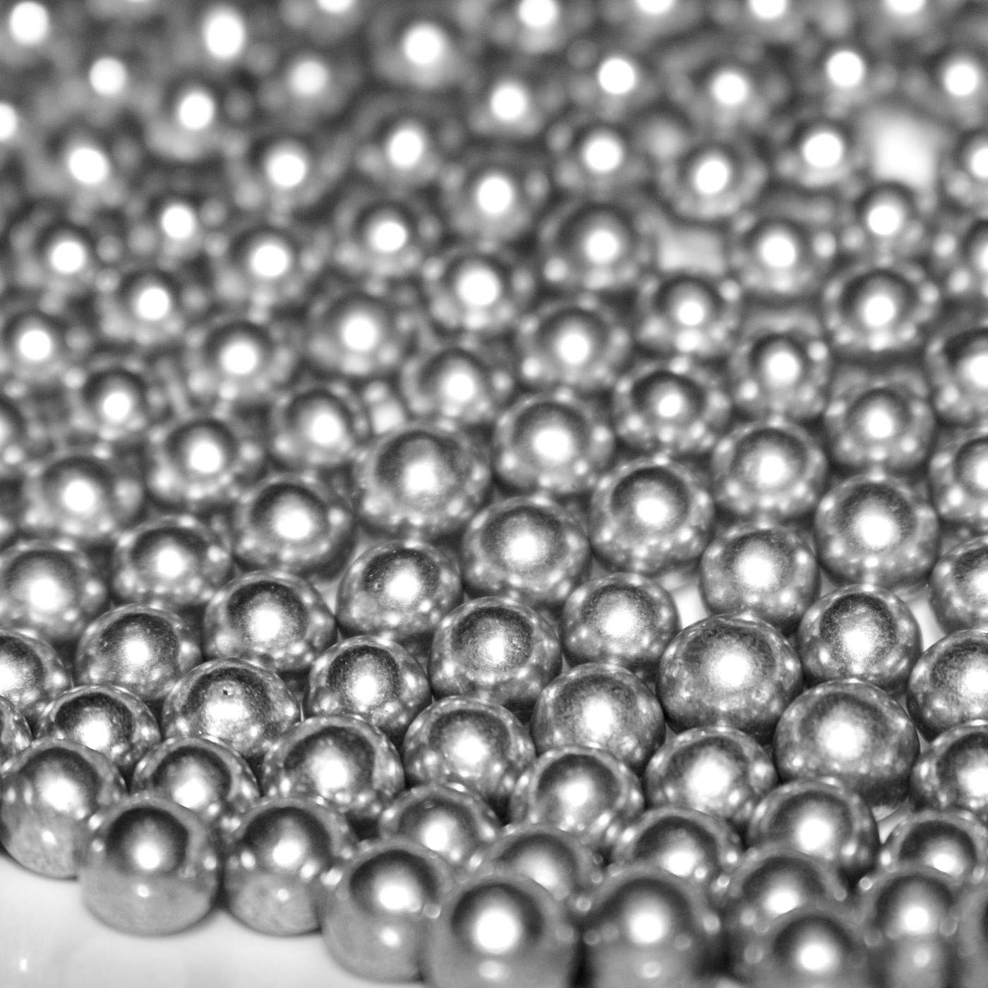 Decoratiuni zahar perle Silver Metallic Pearls 100g