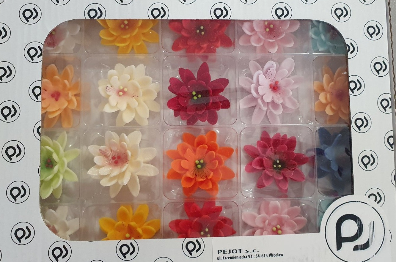 Decoratiuni din zahar floare de colt multicolor 052699 PJT, set 20 buc