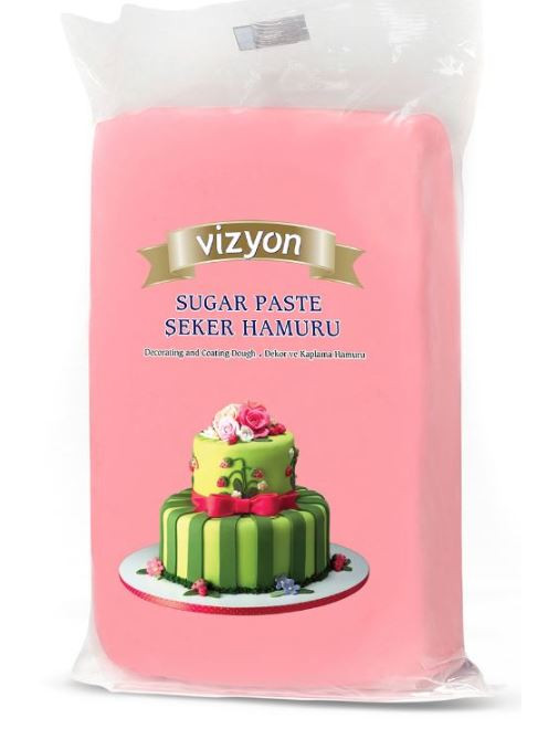 Vizyon - Pasta de zahar de culoare roz (punga 1kg)