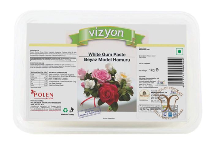Vizyon – Pastă de zahăr albă pentru flori și dantele -Gum Paste- 1kg