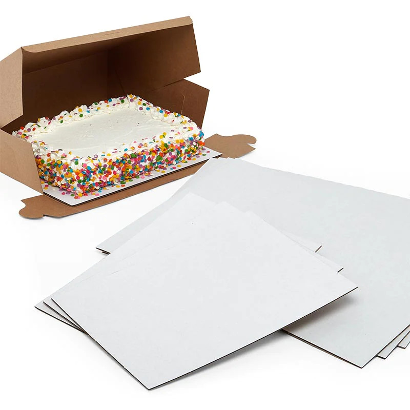 Platou tort dreptunhiular alb, carton ondulat 25,5x35,5xH 0,35 cm 5 buc/set GustaPro