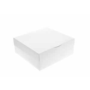 Cutie pentru tort alba  25,5x25,5x12,5 cm GustaPro