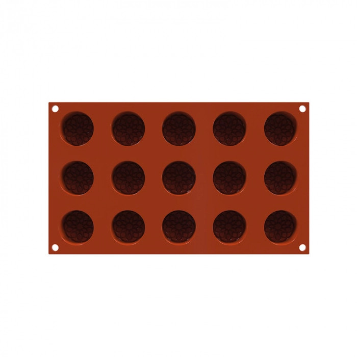 Forma Silicon Cilindru Decor Maur Ø 4 x H 1.6 cm, 15 cavitati, 19 ml (SF378) 36.378.00.0060