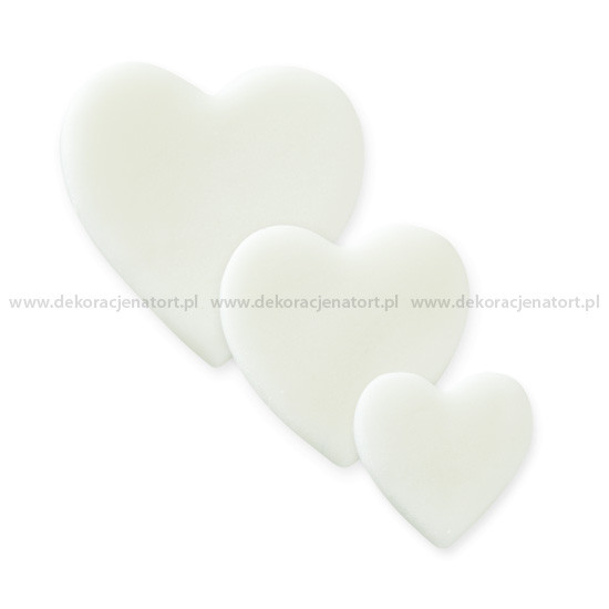 Decoratiuni din zahar - Inimi plate, albe, mix de dimensiuni 0904000 PJT set 200 buc