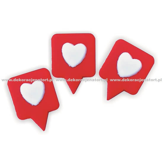 Decoratiuni din zahar - Pin Valentine's Day cu inima 0912002 PJT set 40 buc