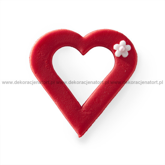 Decoratiuni din zahar - Inima cu floare, 6cm 090101 PJT set 25 buc