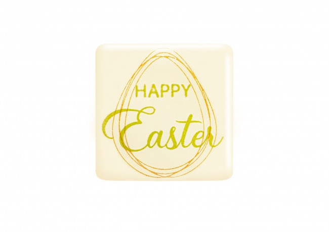 Decoratiuni din ciocolata alba Logo Happy Easter 0,690kg 33717 BARB