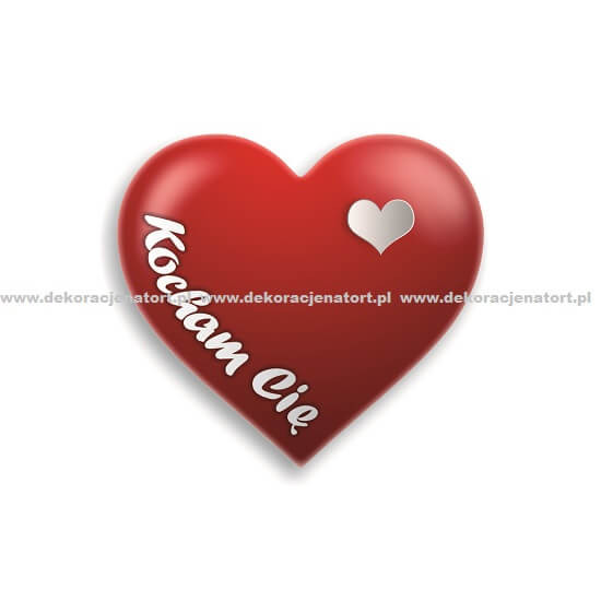 Decorațiuni din zahăr - Inimă roșie "I LOVE YOU", 6cm 0906002 PJT set 40 buc