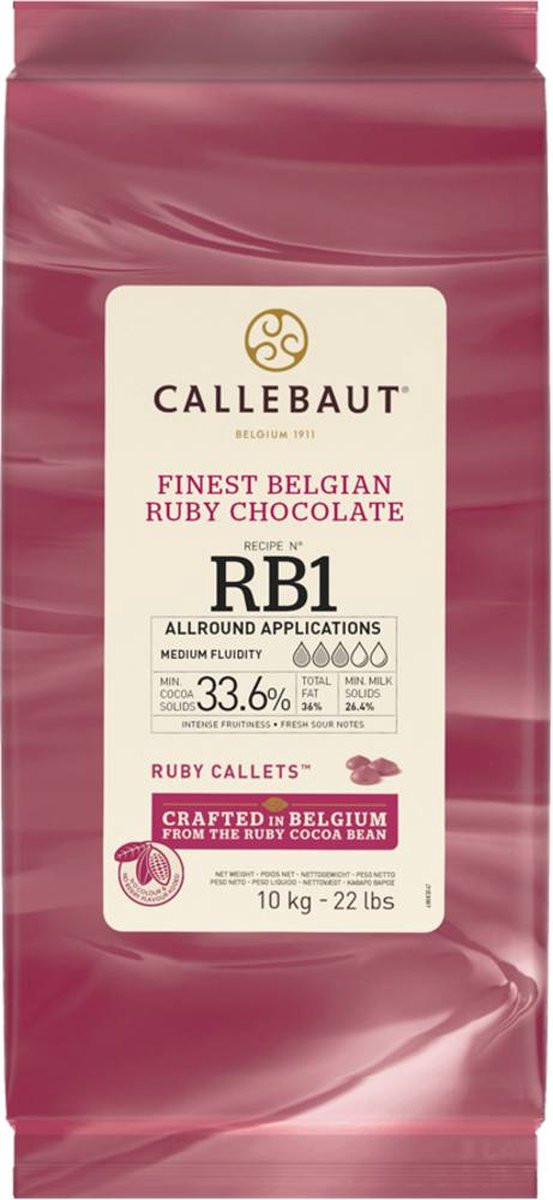 Pastile de ciocolata roz RUBY 10kg CHR-R35RB1-554 BARRY