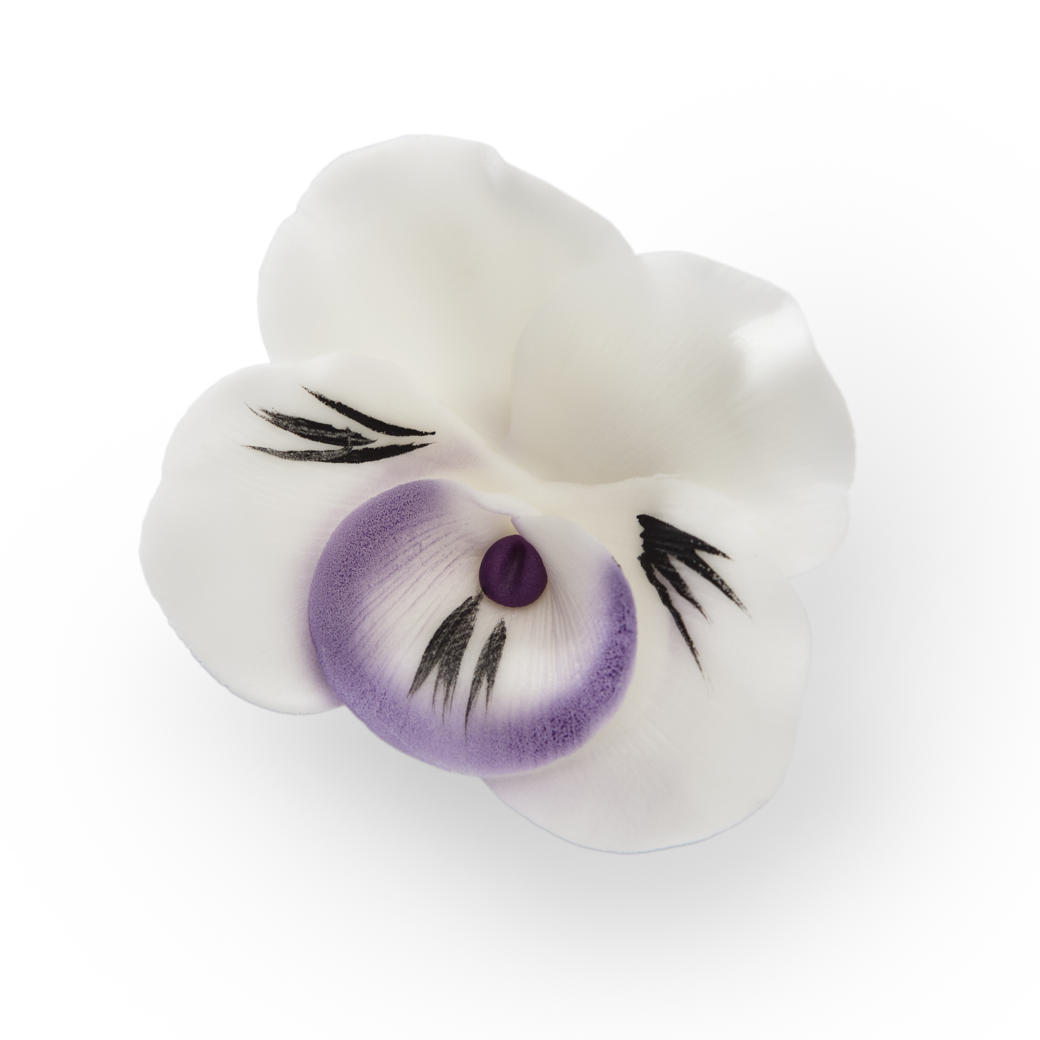 Decoratiuni din zahar  - Viola mare, albă 054700 PJT set 24 buc