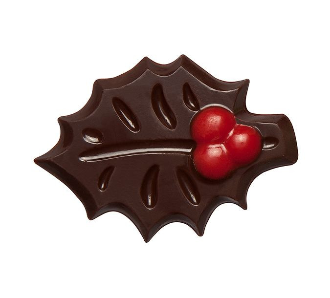 Decoratiuni din ciocolata neagra HOLLY LEAF set 240 buc 0,45kg 33826 BARB