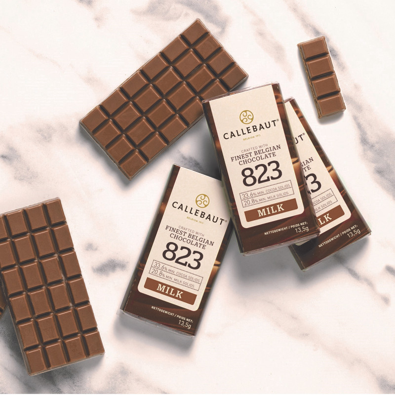 Minitablete ciocolata cu lapte 13,5g 1buc Callebaut