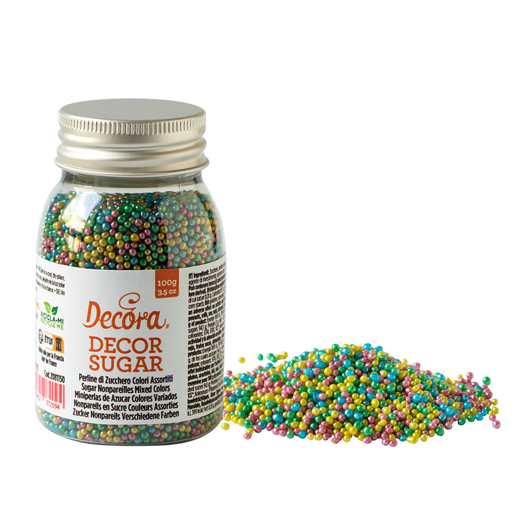 Perle din zahar mix multicolor metalic ⌀ 2 mm, 100g, 2081156 DER