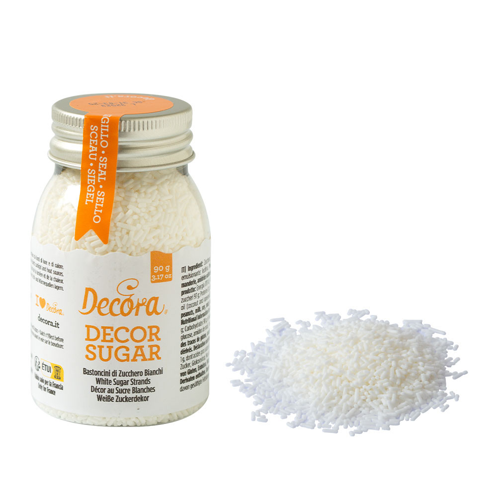 Decoratiuni din zahar nonparelli albe, 90g, 2081136 DER