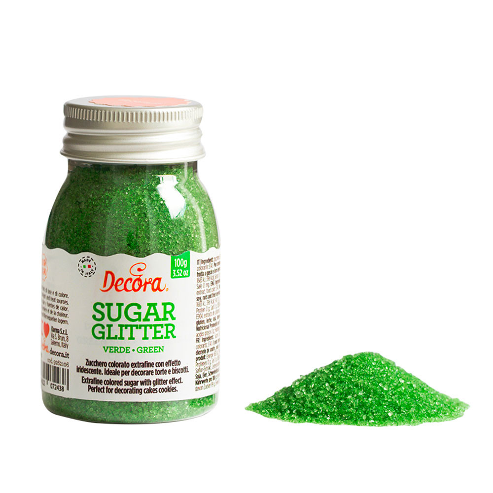 Zahar glitter verde 100g, 9262114 DER