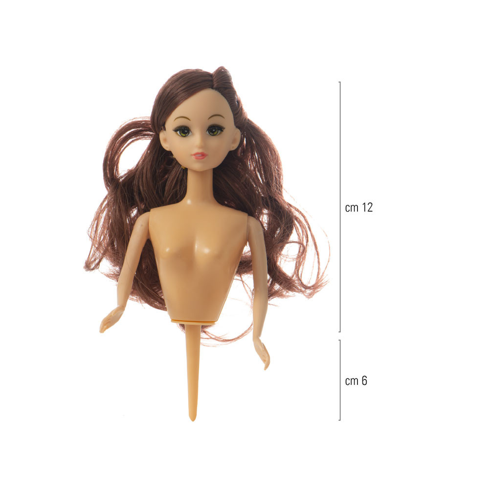 Topper Barbie bruneta din plastic tort bambola H18cm 0816011 DER