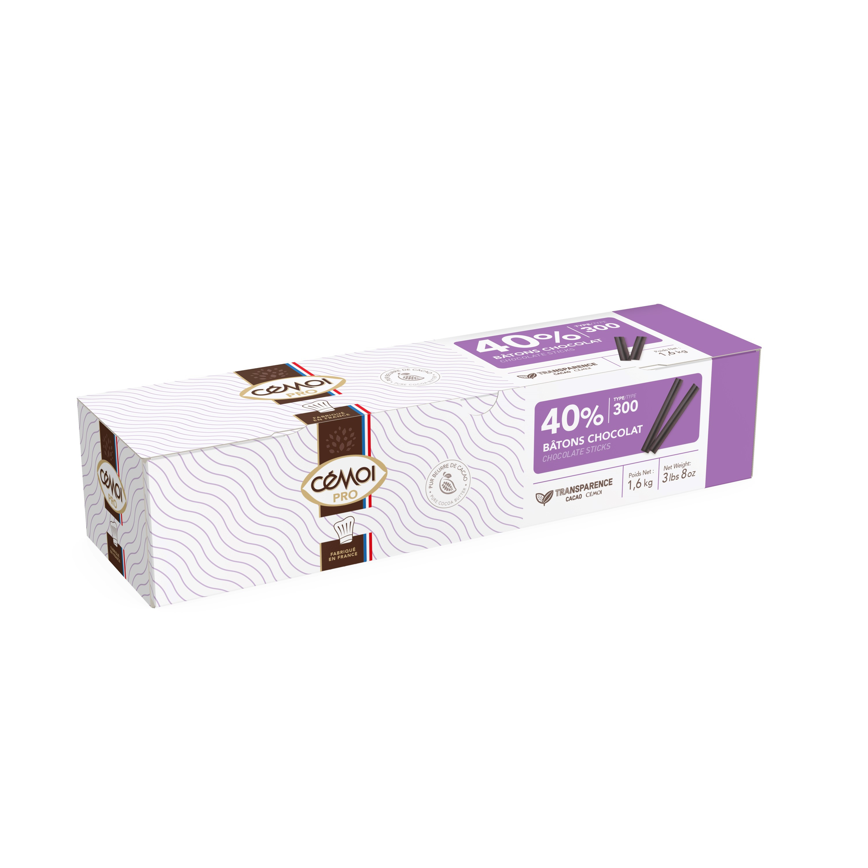 Batoane din ciocolata termostabile 8cm, 40% cacao, 1,6kg 17531 CEMOI