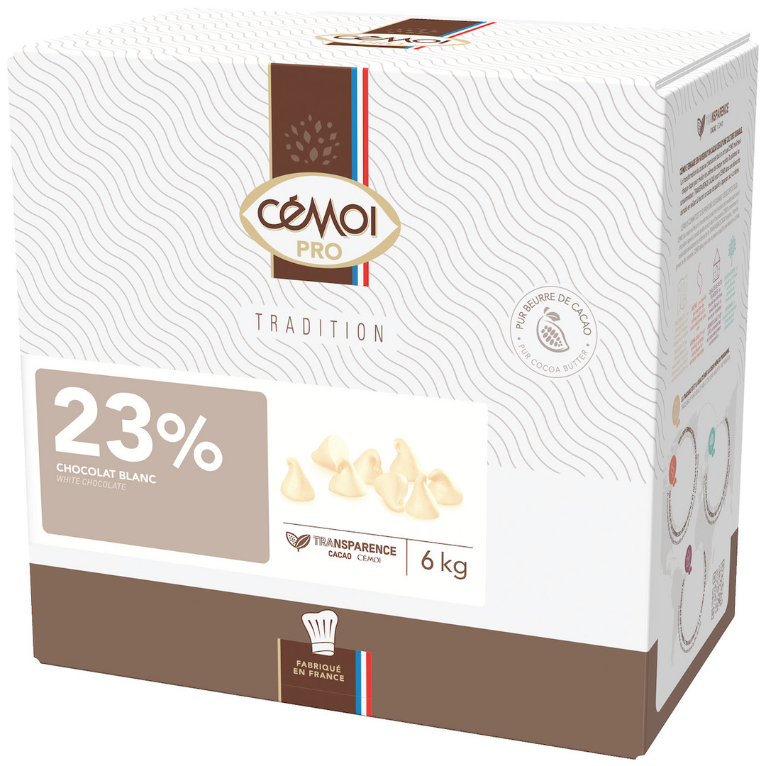Ciocolata alba termostabila picaturi 23% TRADITION 5kg 29413 CEMOI