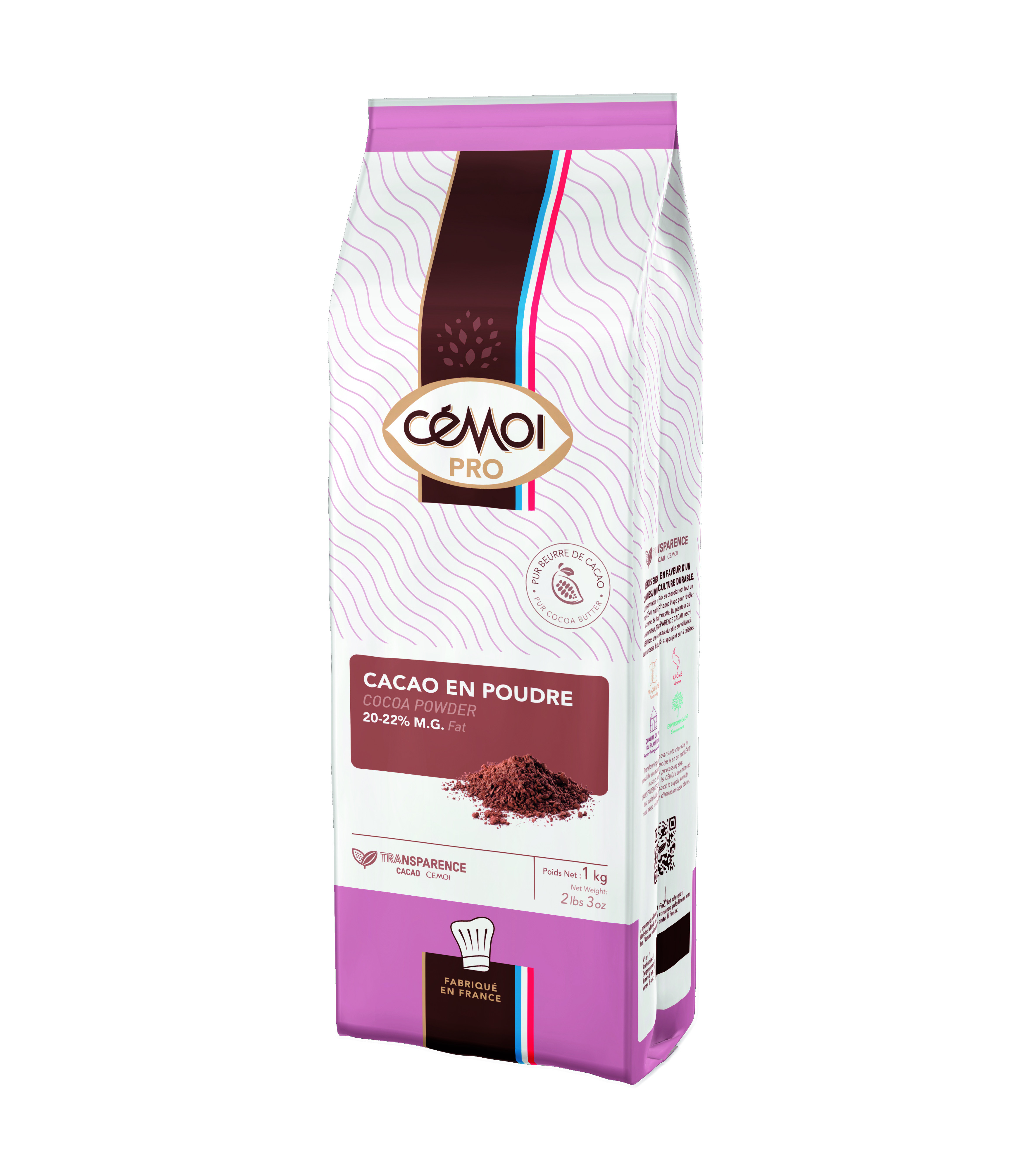 Cacao alcanizata 20-22%, 1kg 64076 CEMOI