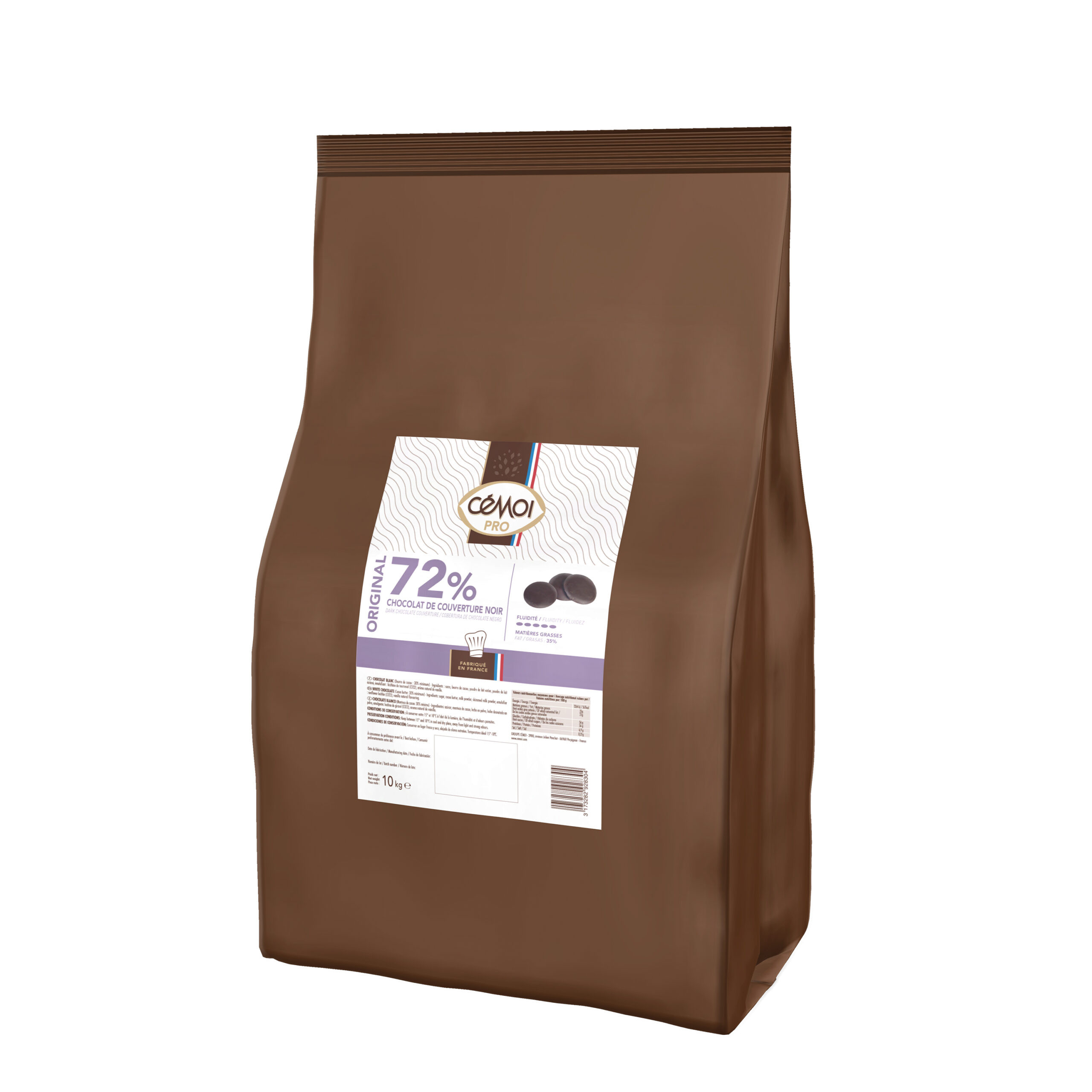 Ciocolata neagra 72% Original 10kg 16106 CEMOI