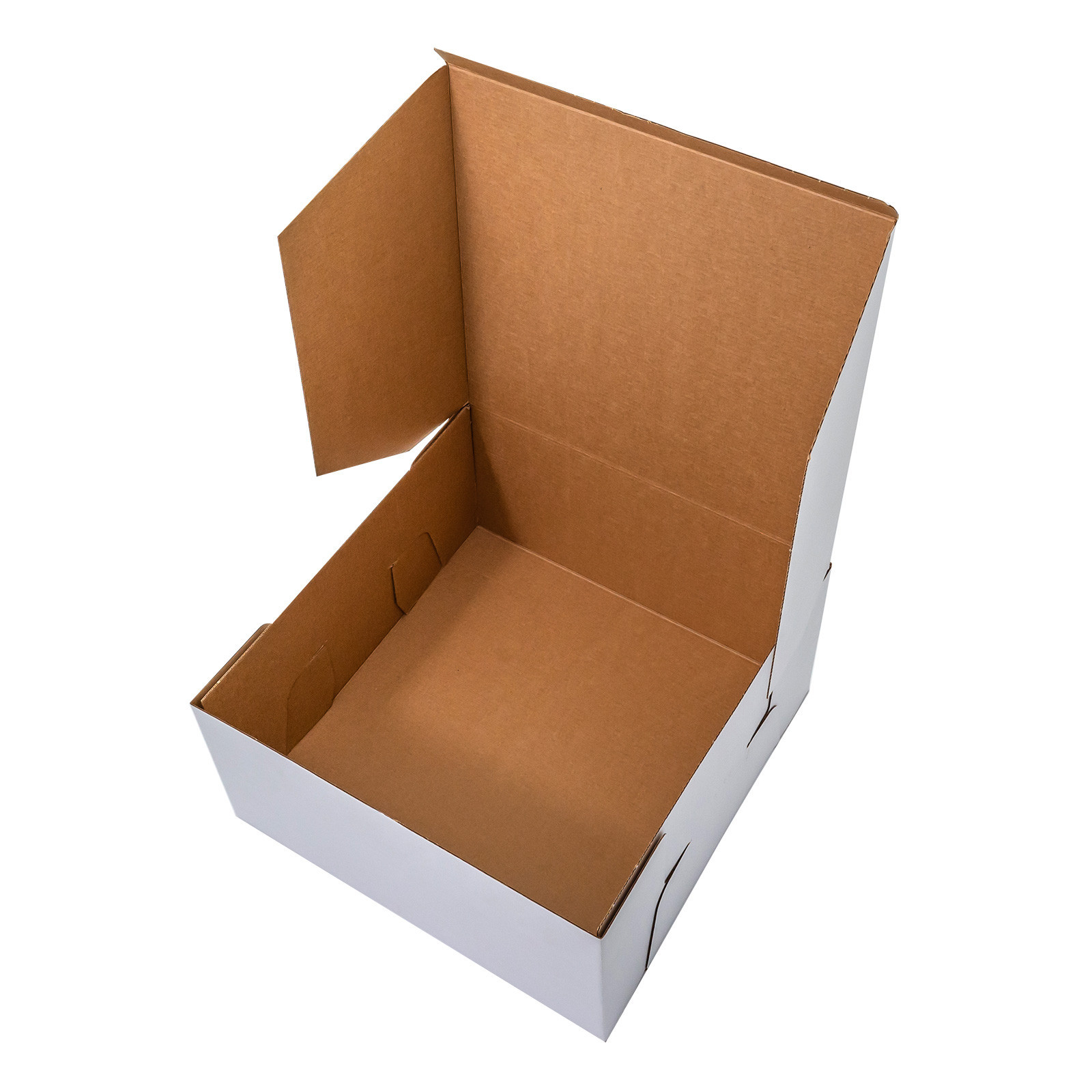 Cutie pentru tort cu capac ALB/KRAFT 30x30x35 cm GustaPro