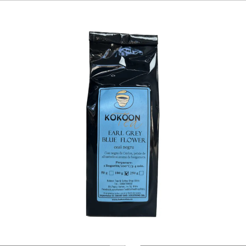 Ceai negru kokoon tea earl grey blue flower, 100g