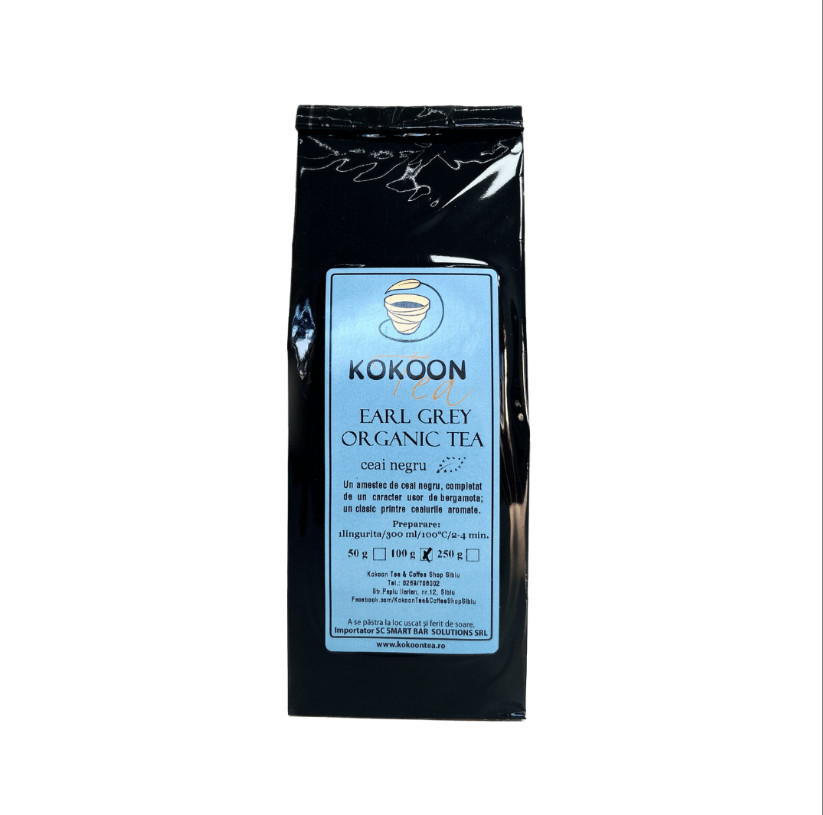 Ceai negru kokoon tea earl grey organic, 100g