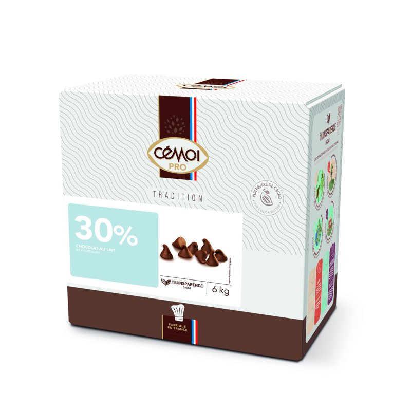 Ciocolata cu lapte termostabila picaturi 30% TRADITION 6kg 18364 CEMOI