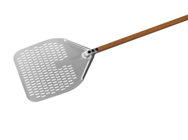 Paleta perforata din aluminiu pentru pizza, 33x33 cm cu maner 120 cm AW-32RF/120 _GiM