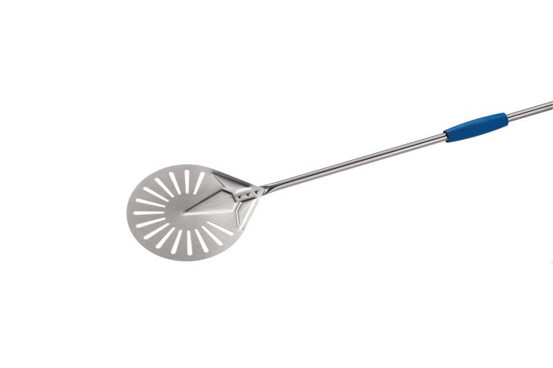 Paleta rotunda perforata din inox pentru pizza, diametru 23 cm  I-23F_GiM