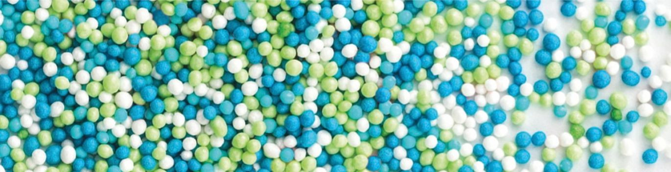 Perle din zahar mix: albe/verzi/albastre  3mm 5kg 70105 UKR