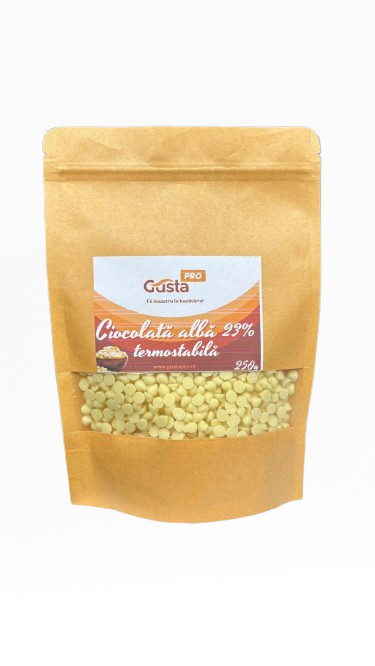 Ciocolata alba termostabila picaturi 23% TRADITION 250g 29413 GPR