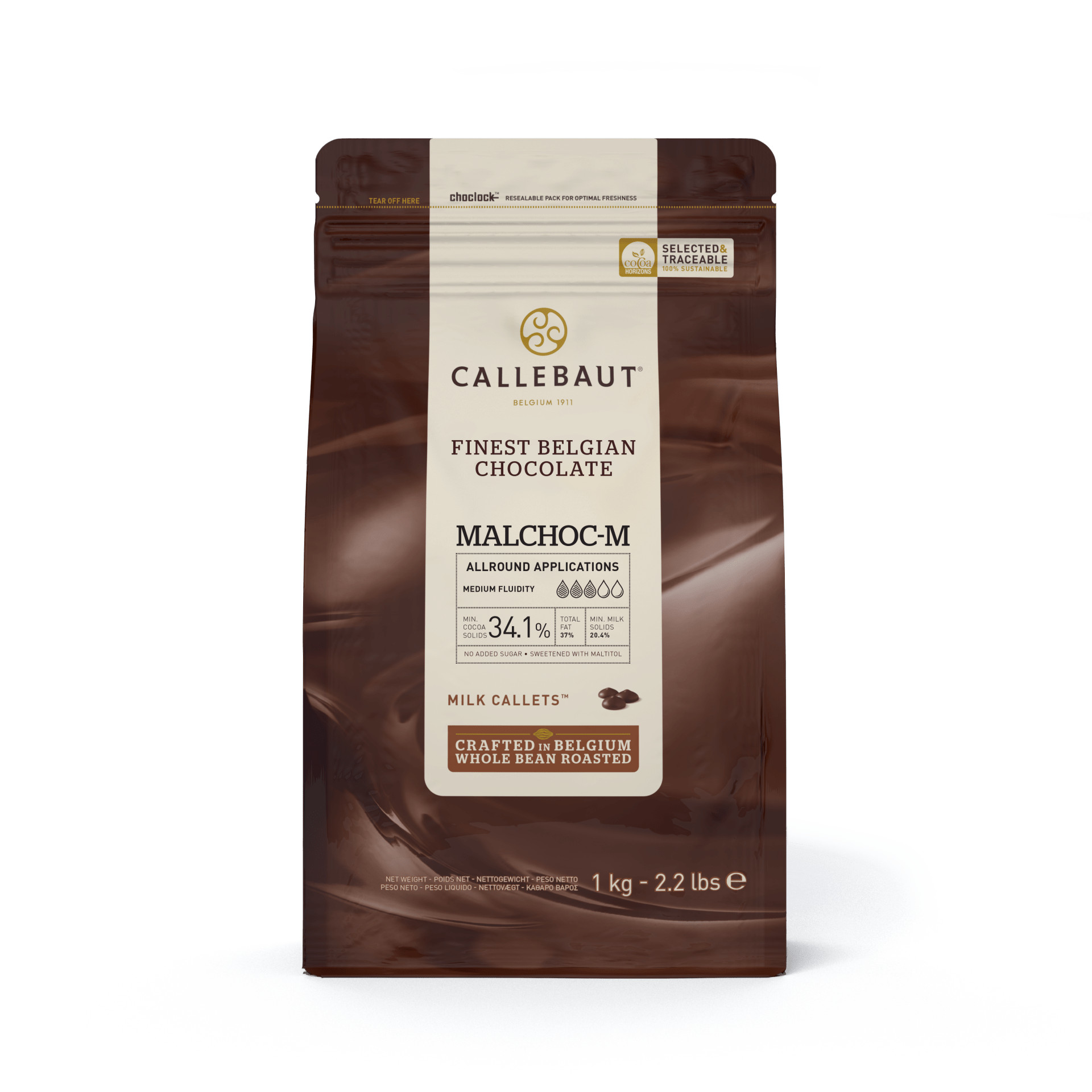 Ciocolata cu lapte  fara zahar  CSM-Q34MAL-EX-U68 punga 1kg Callebaut