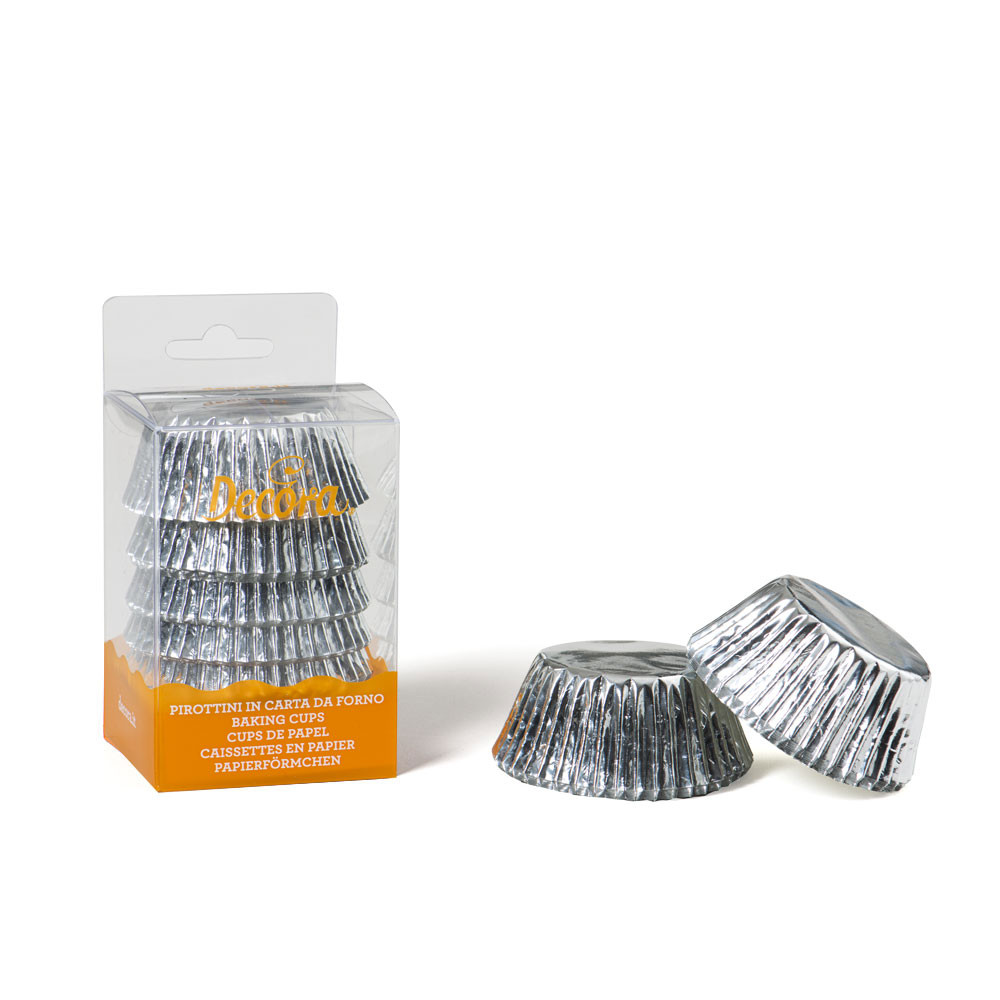 Chese argintii din hartie L, R 5 x H 3.2 cm, 60 buc. 0339793 DER