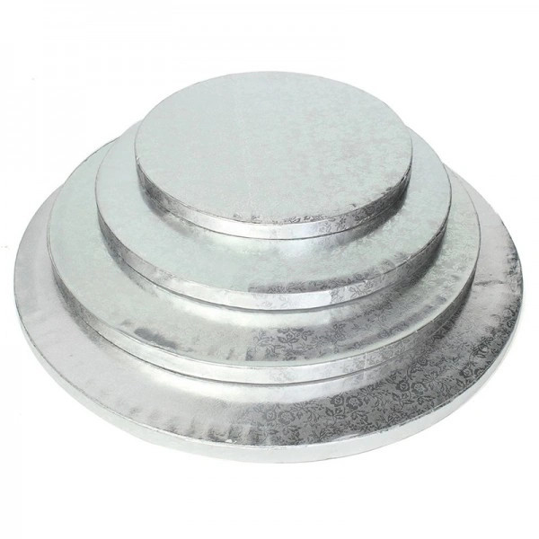 Platforma tort rotunda argintie  Ø25,50xH 1,2 cm GustaPro