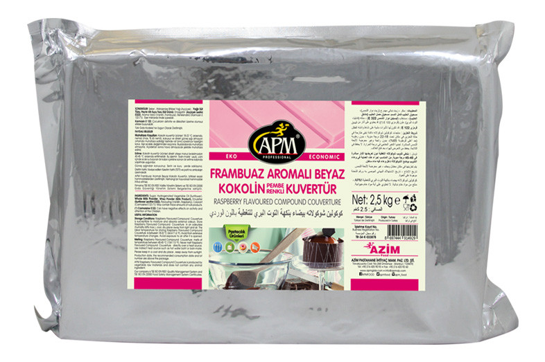 Cuvertura de ciocolata cu aroma de zmeura, 2,5kg APM