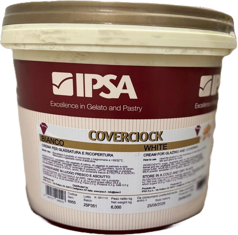 Crema ciocolata alba COVERCIOCK WHITE, 6kg, 6955 Ipsa