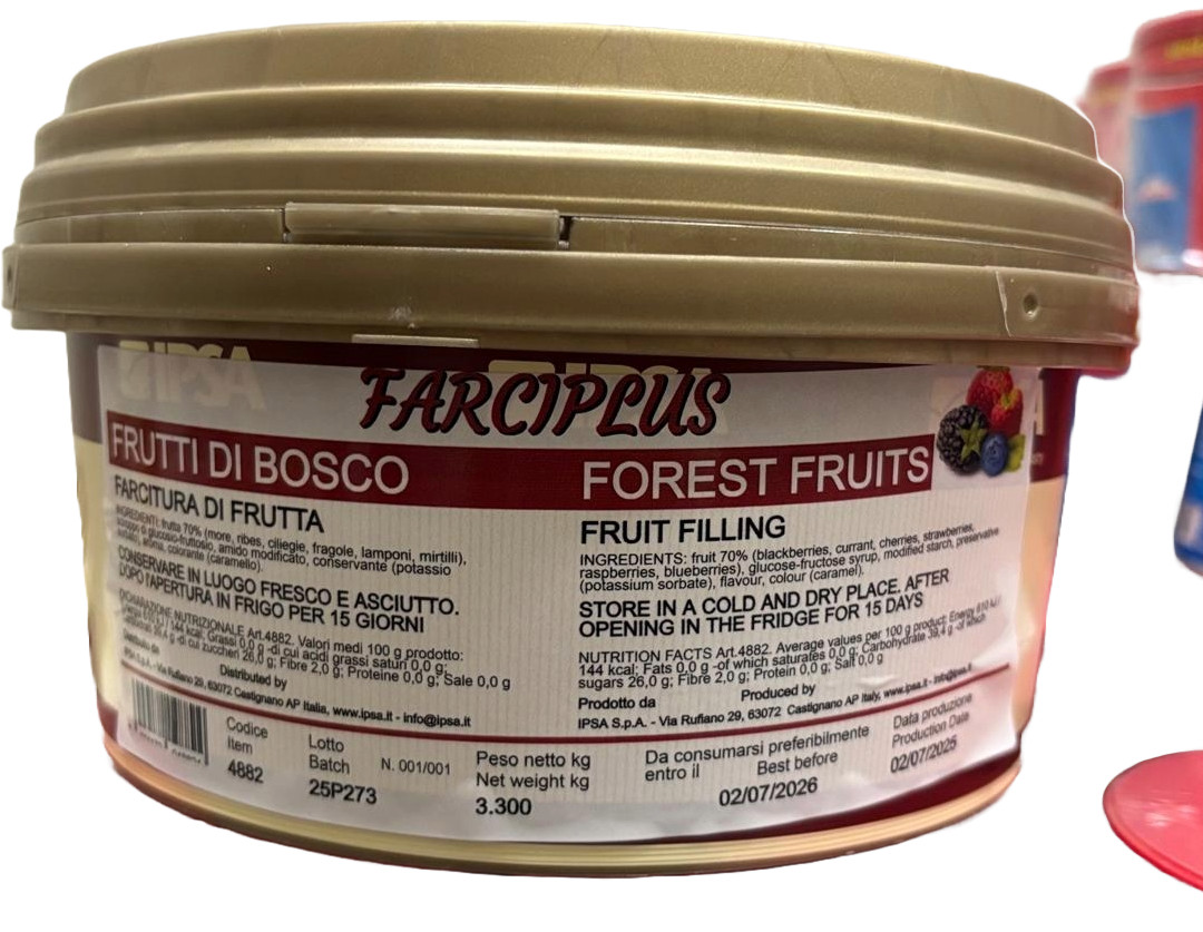 Umplutura cu bucati de fructe de padure 70% FARCIPLUS, 3,3kg, 4882 Ipsa