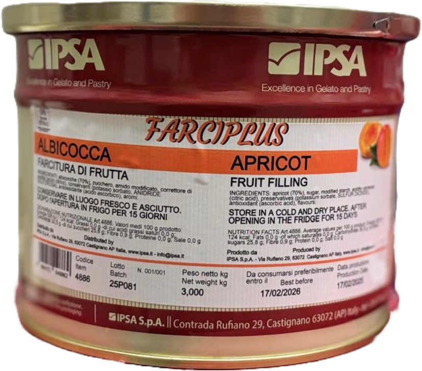 Umplutura cu bucati de caise 70% FARCIPLUS, 3kg, 4886 Ipsa
