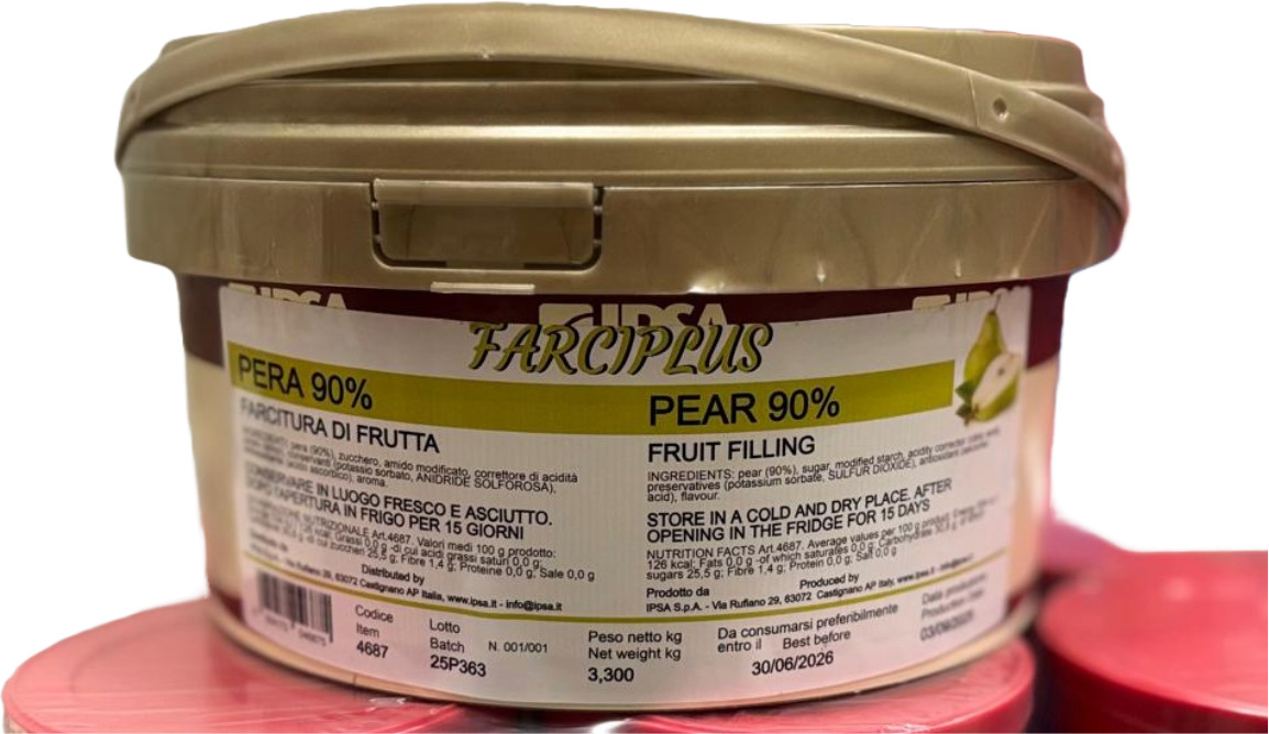 Umplutura cu bucati de pere 90% FARCIPLUS, 3,3kg, 4687 Ipsa