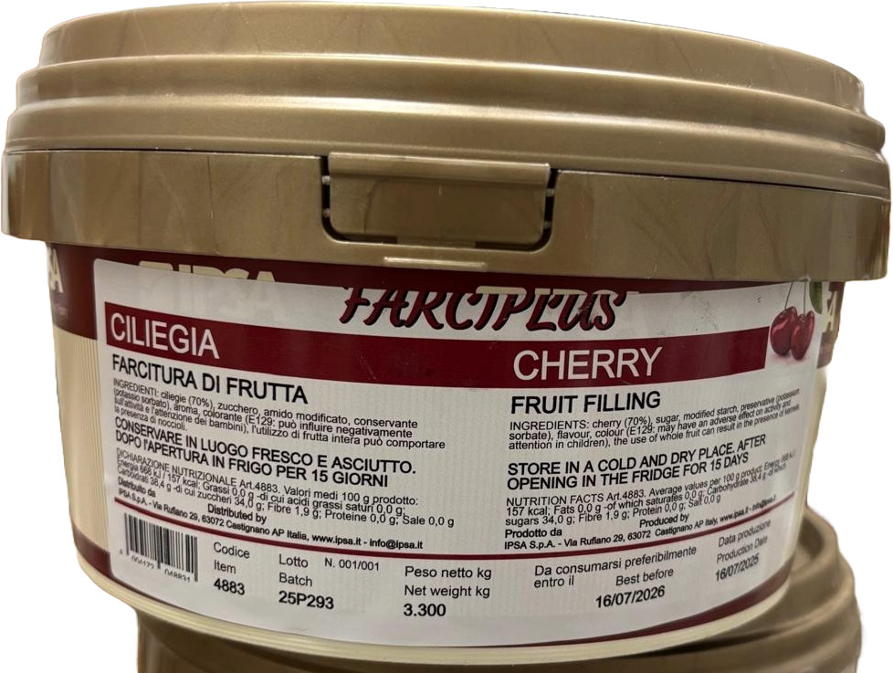 Umplutura cu bucati de cirese 70% FARCIPLUS, 3,3kg, 4883 Ipsa